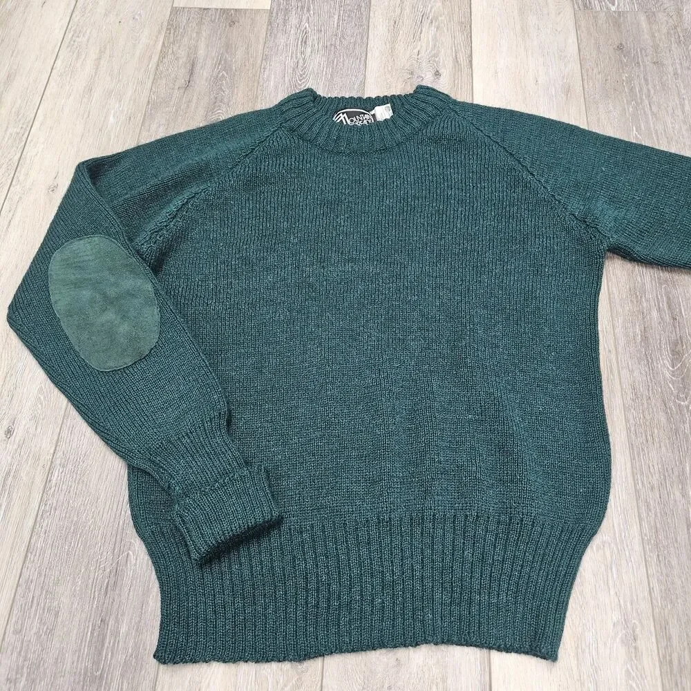 Mountain Thread Vintage British Wool Pullover Sweater Hunter Green Men's Large - Picture 1 of 7